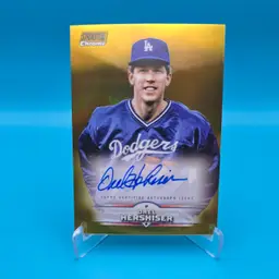 Orel Hershiser 2025 Stadium Club Chrome Gold Refractor Auto 16/50 Los Angeles Dodgers