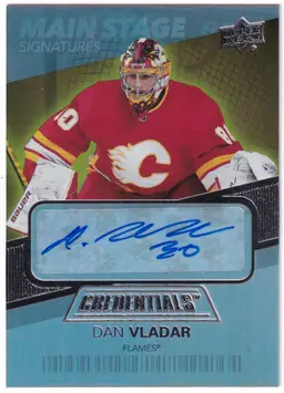 2021-22 Upper Deck Credentials Main Stage Signatures #BTSDV Dan Vladar Calgary Flames Hockey Card