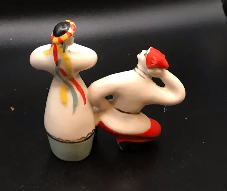 Vintage Soviet porcelain figurine Dancers dancing couple Hopak Polonsky ZHK USSR