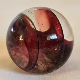 Art Glass Marble Swirl Signed RAZ (Calvin Sugita) - 1¼" Diameter Approximately