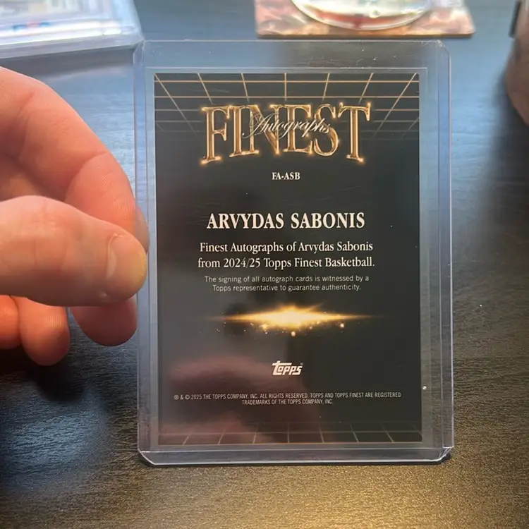 Arvydas Sabonis 2025 Topps Finest Legends Auto Gold /50