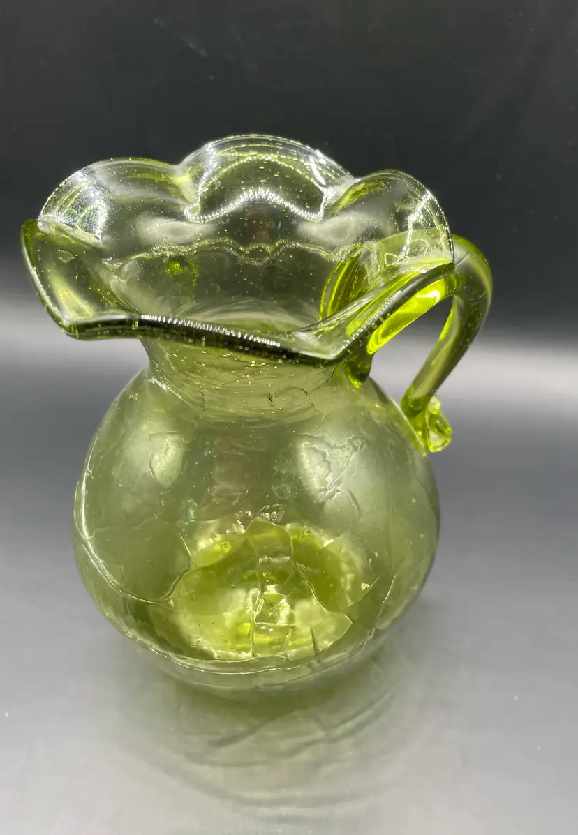 Pilgrim Glass Small Green Pitcher