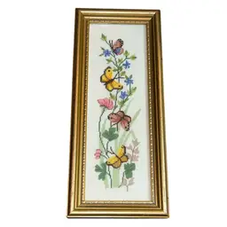 Butterfly Cross-stitch Framed 11” x 4.5”
