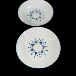 024. Set Of 2 Marcrest 9” x 2” Swiss Alpine Ceramic Serving Bowls