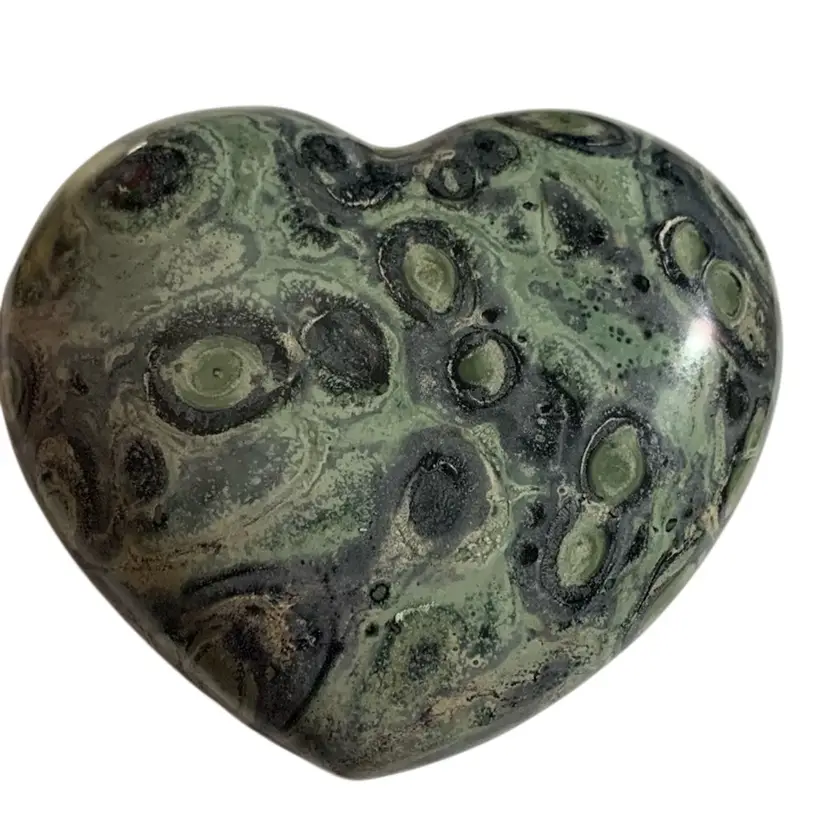 Hand Carved Kambda Jasper Mineral Heart ♥️ Shaped Paperweight