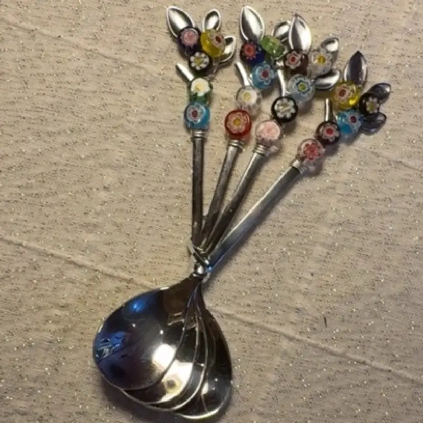 Millefiori Murine Set Of Spoons Hand Decorated By Me 4.75"