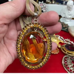 Mesh Chain Rhinestone Pendant Necklace