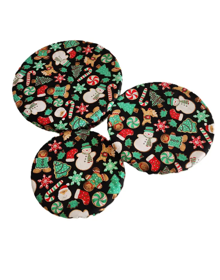 Christmas Cookies Reusable Bowl Covers Set of 3