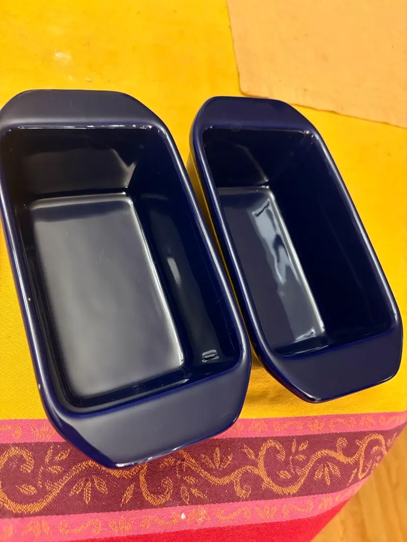 Chantal Cobalt Blue Stoneware Casserole Dish 2 1/2 Cups Rectangular Bakeware X2