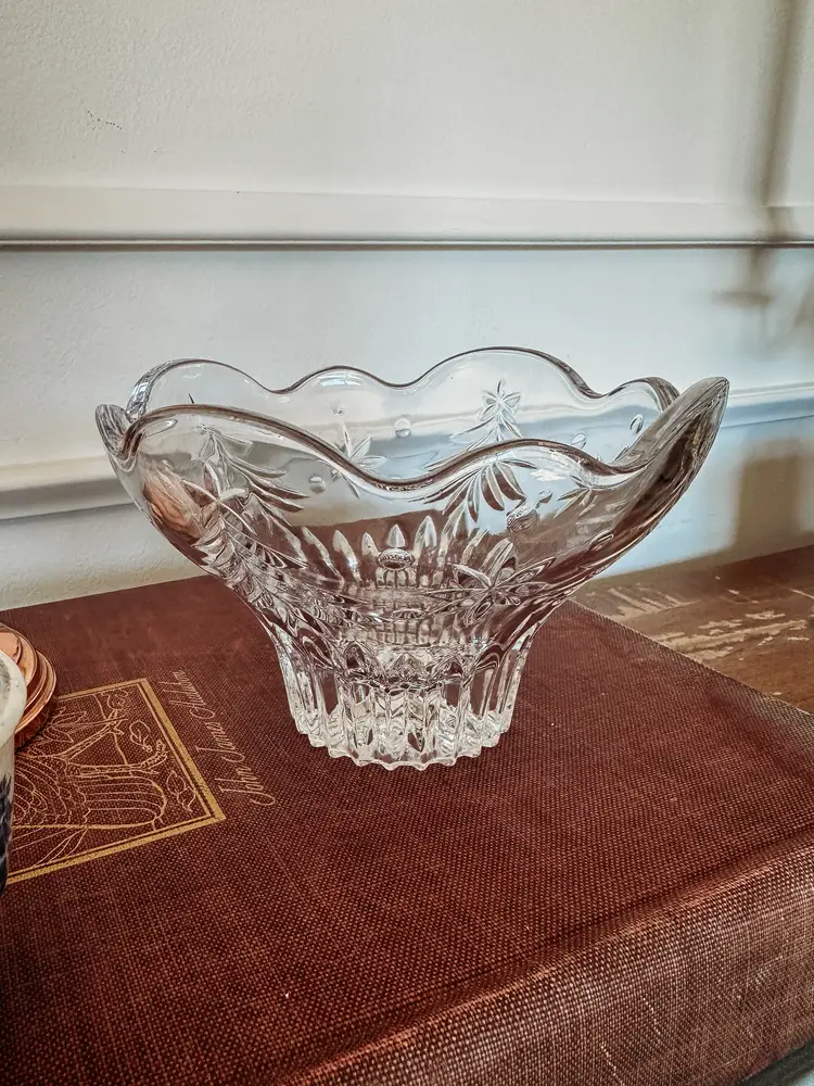 Vintage Mikasa Crystal "Christmas Night" Candy Dish - Germany