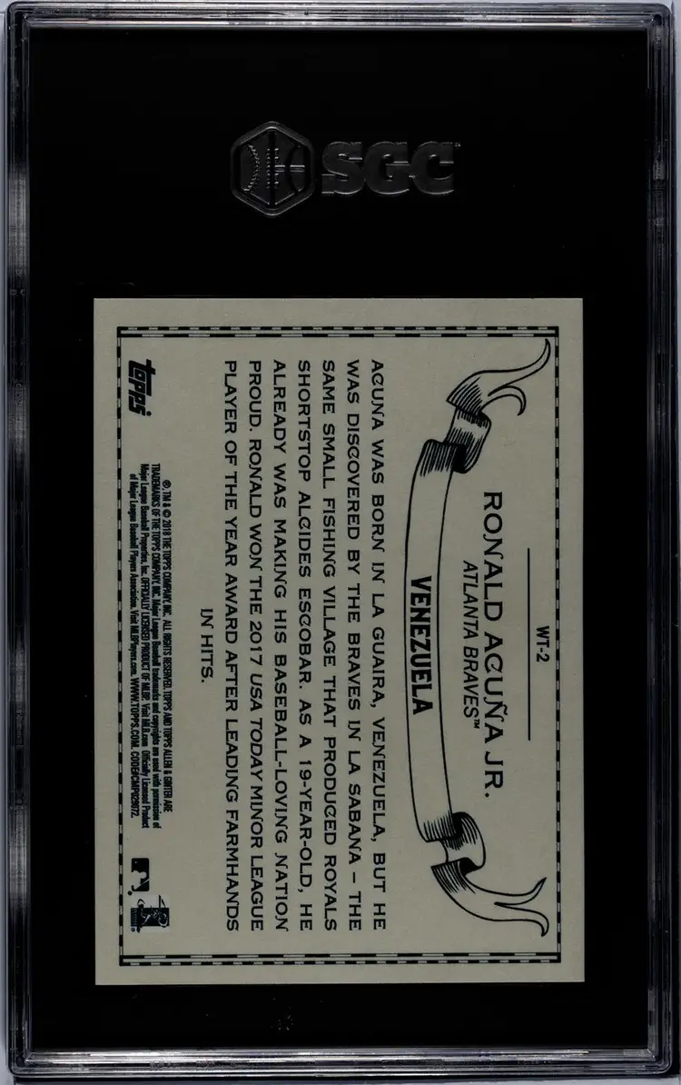 2018 Topps Allen & Ginter WT-2 Ronald Acuna Jr. World Talent SGC 9.5