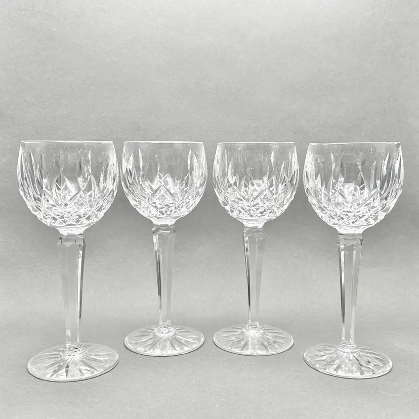 Vintage Waterford Crystal “Lismore” Hock Wine Glasses. Set of 4