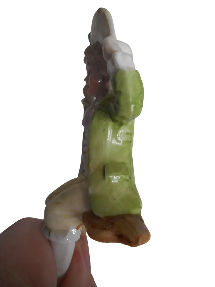 Porcelain Painted shelf sitter Victorian girl on swing