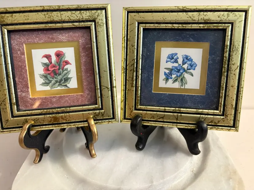 A Pair Of Heartfelt Collection 4” Kathy Seek Art Prints Framed 1992