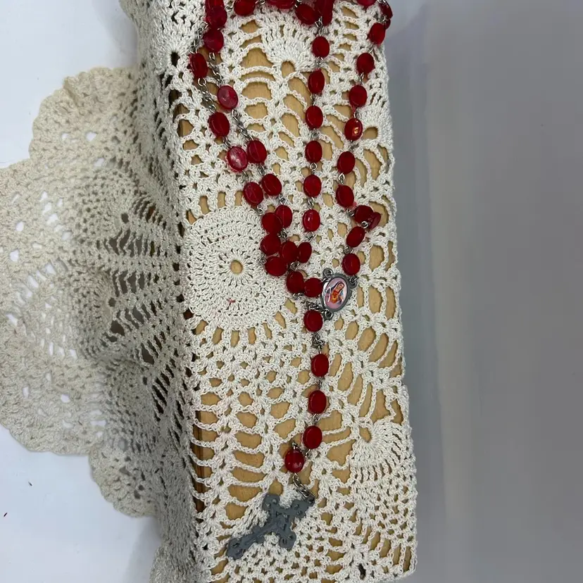 Beautiful Rosary. Red Beads