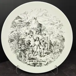 Vintage JDM '82 Winterbach Black and White Wall Plate, Germany, Isle Schmidt