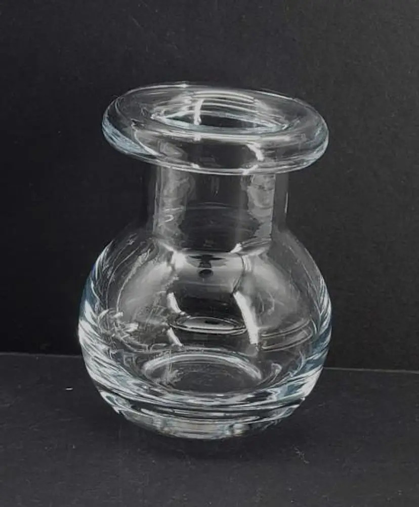 Italian Hand Blown Rolled Lip Hyacinth Bulb Vase 1960's