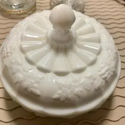 Vintage Westmoreland Milk Glass Covered Dish