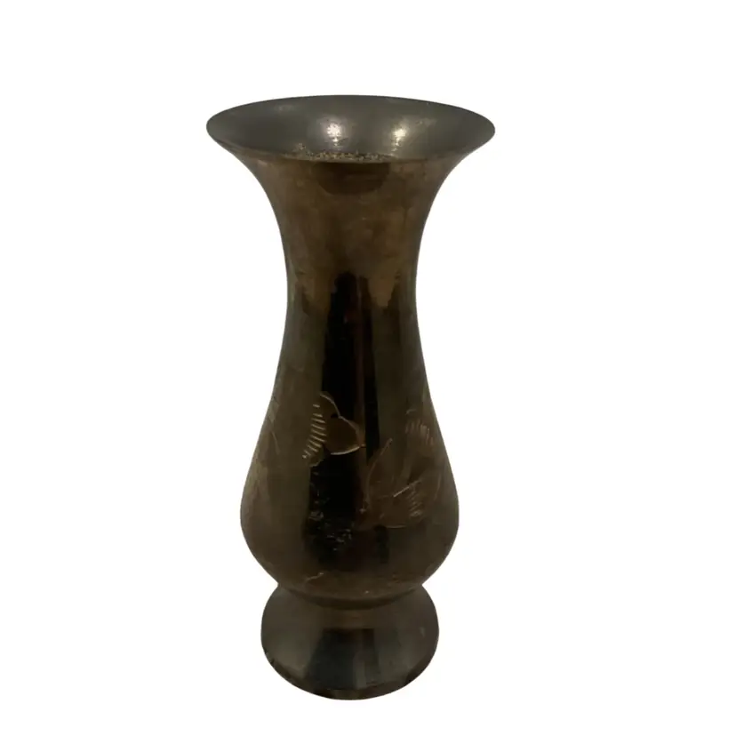 Mini Brass Bud Vase With Etched Designs