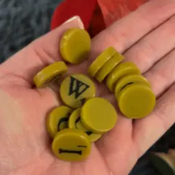 Green Round Scrabble Tiles