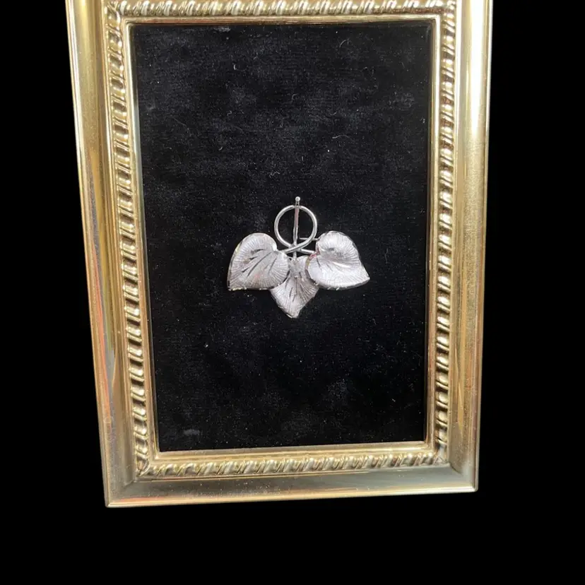 3 Silver Tone Leaves-Marked Sterling K-Untested
