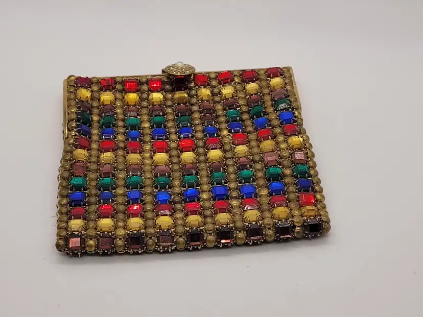 Vintage multi colored Rhinestone Clutch bag