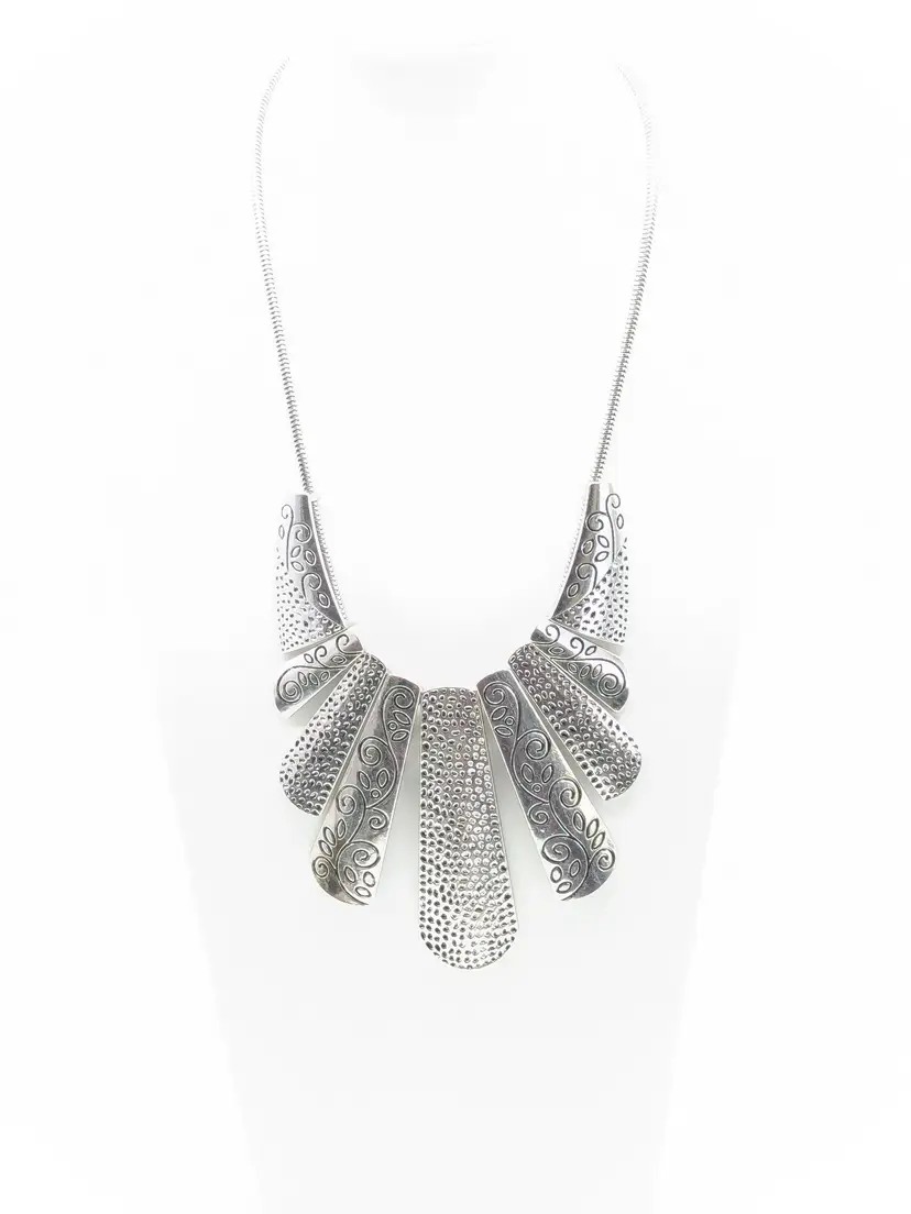 Vintage Silver Tone Statement Necklace