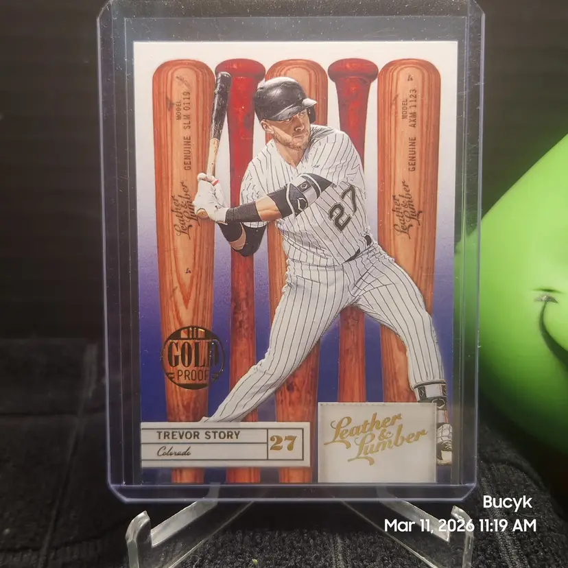 2019 Panini Leather & Lumber Gold Proof  - Trevor Story Colorado Rockies