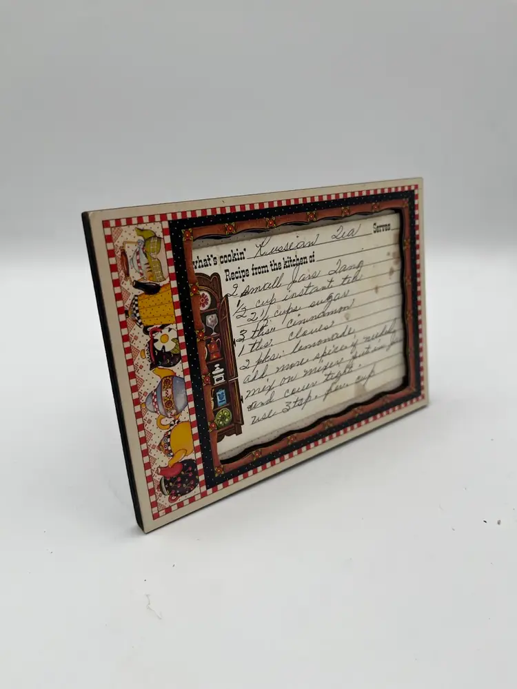 Vintage 1995 Frame W/ Handwritten “Russian Tea” Recipe,