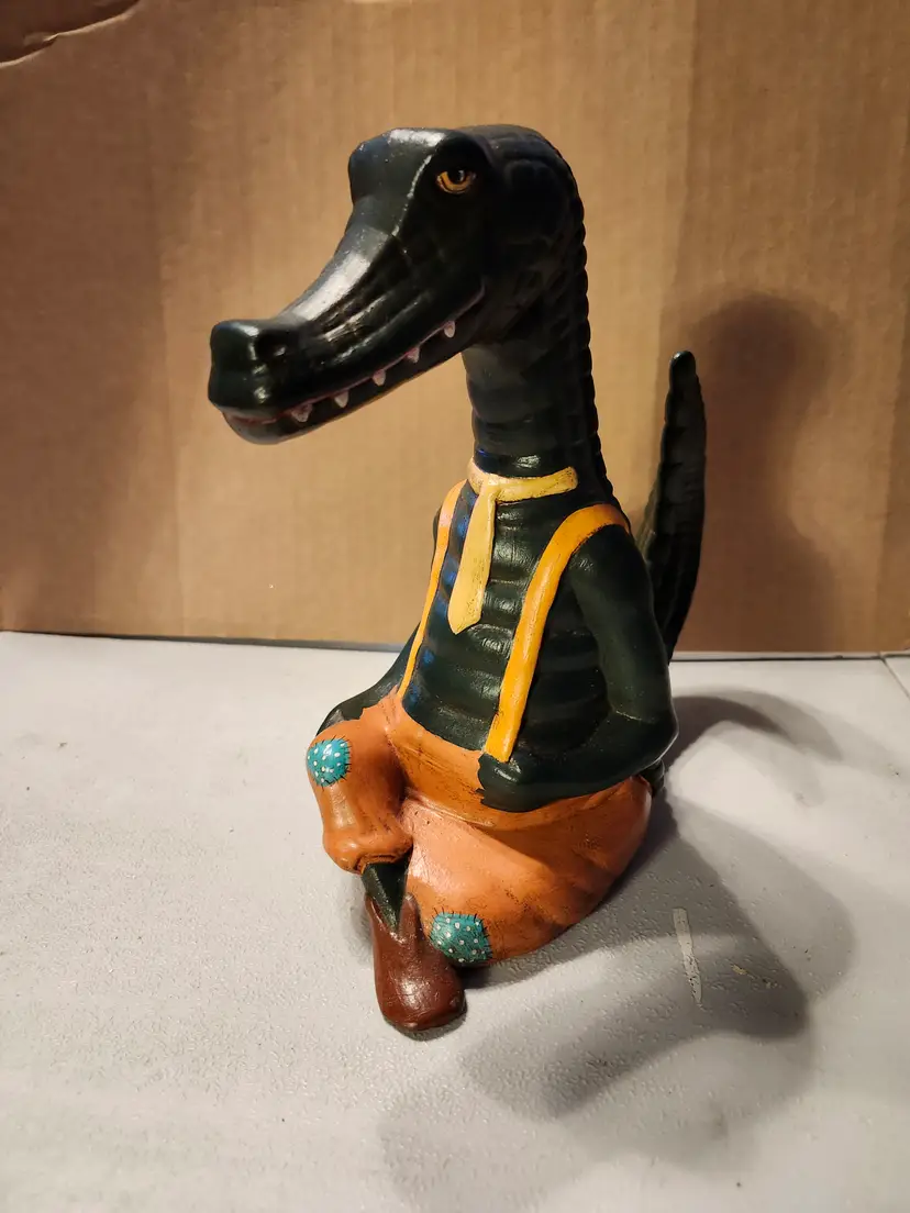 Vintage Folk Art Alligator Figurine