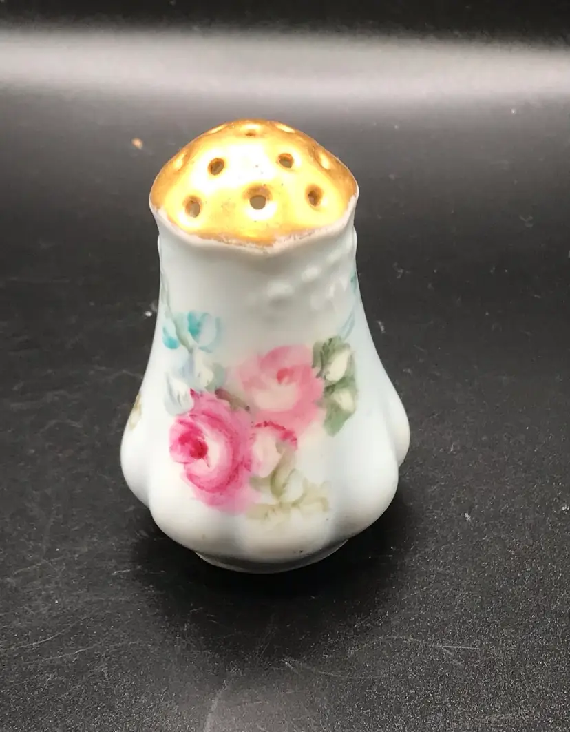 Vintage Handpainted Pink/gold Marked Single Shaker Hat pin Vase