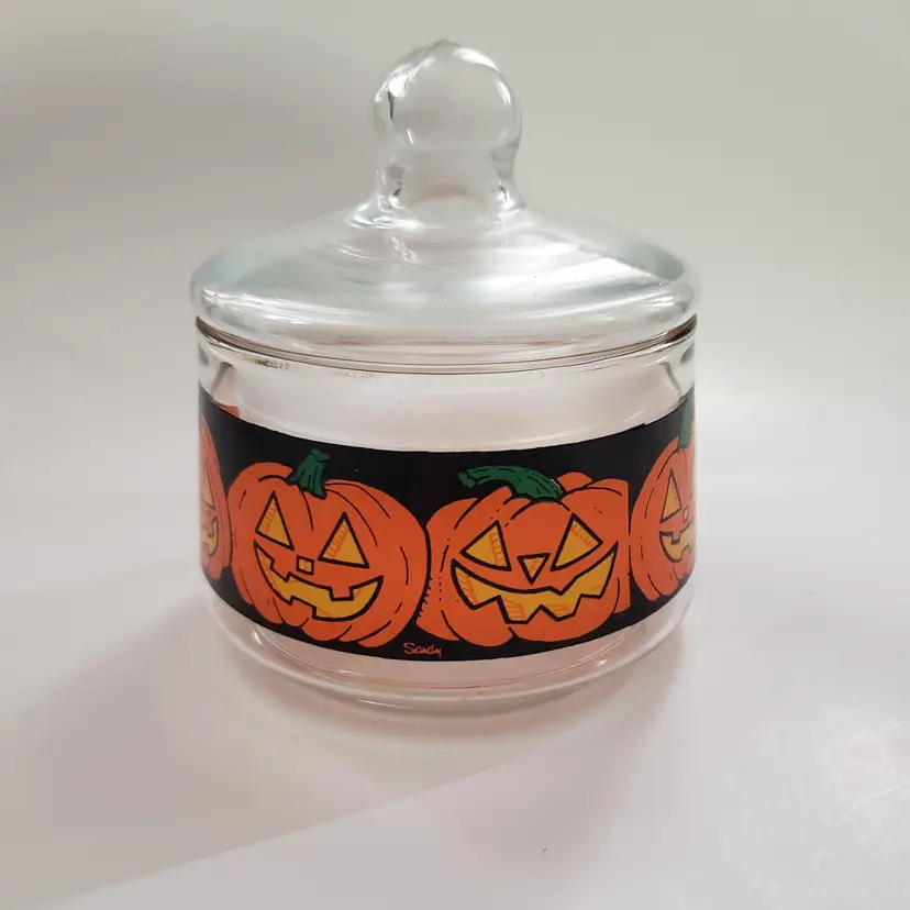 Vintage Jack-o-lantern Candy Dish With Lid