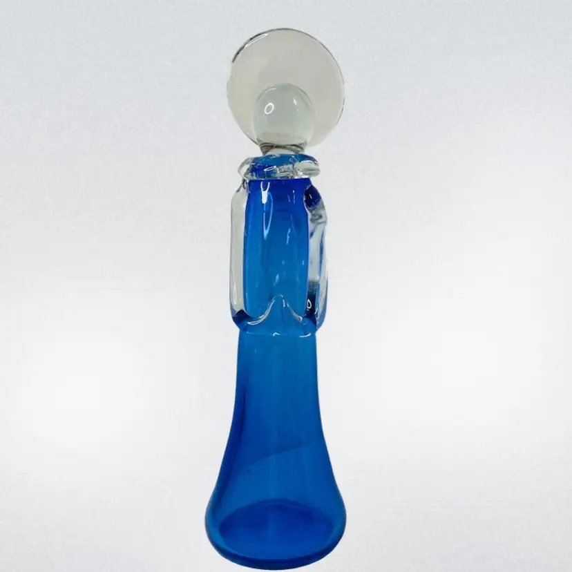 12β Glass Angel Figurine Clear & Cobalt Blue