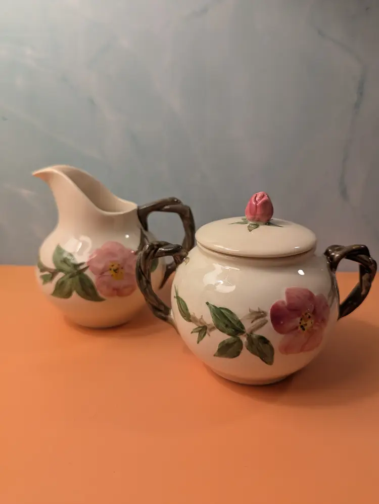 Franciscan Desert Rose Cream and Sugar Set Made in USA and England