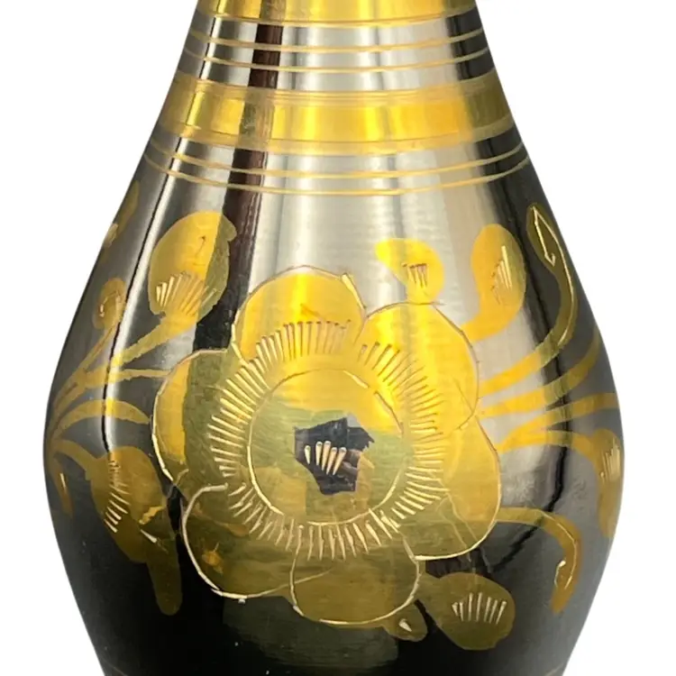 Etched Brass Vase