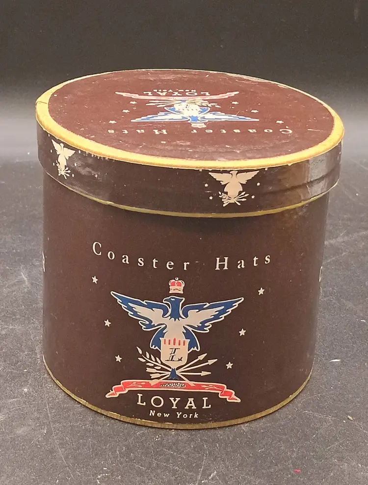 Vintage Coaster Hats Loyal New York Mini Hat Box/Gift Card Box Brown