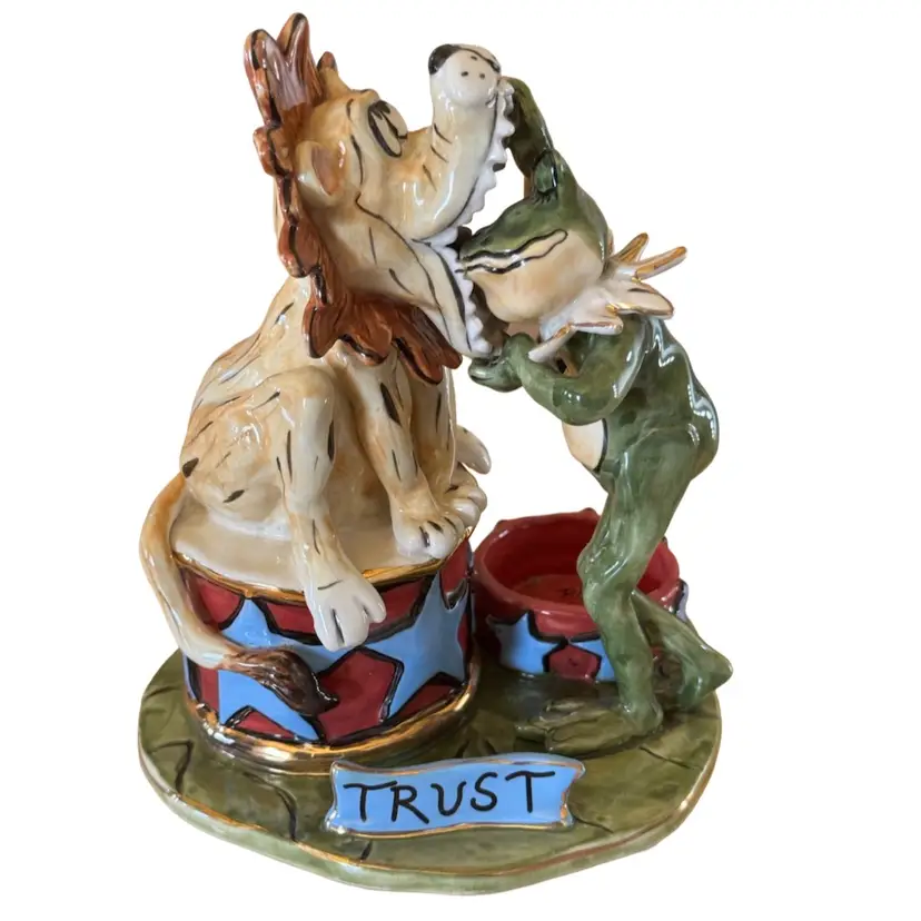 Clayworks By Blue sky TRUST Frog And Lion T Light Votive