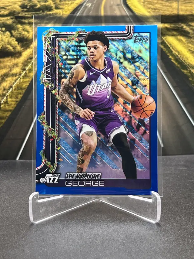 Keyonte George 2025 Topps Holiday Blue Glitter