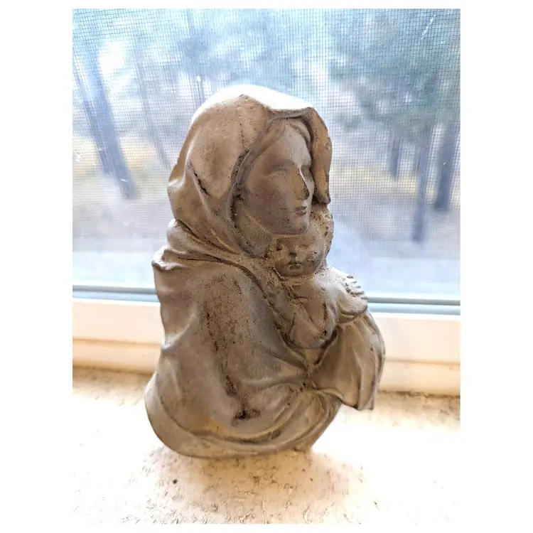 Concrete Madonna And Child Religious Wall Hanging Mary Mother Garden Catholic