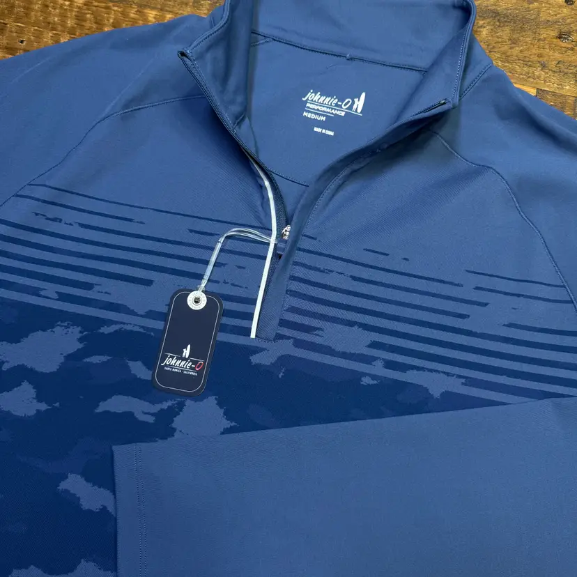 Johnnie-O Kerner Performance 1/4 Zip Blue Camo Pullover Men’s Sz M ⛳️ *NEW*