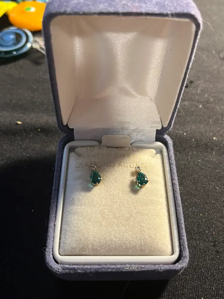 10k Gold Lab Created Emerald With Diamond Accent Stud Earrings From Kay Jewelers