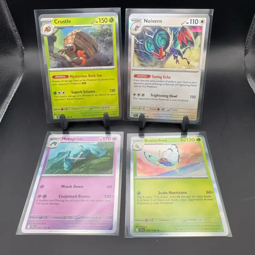 Pokémon Lot Crustle Holo, Noivern Holo, Metagross Holo, Butterfree Holo