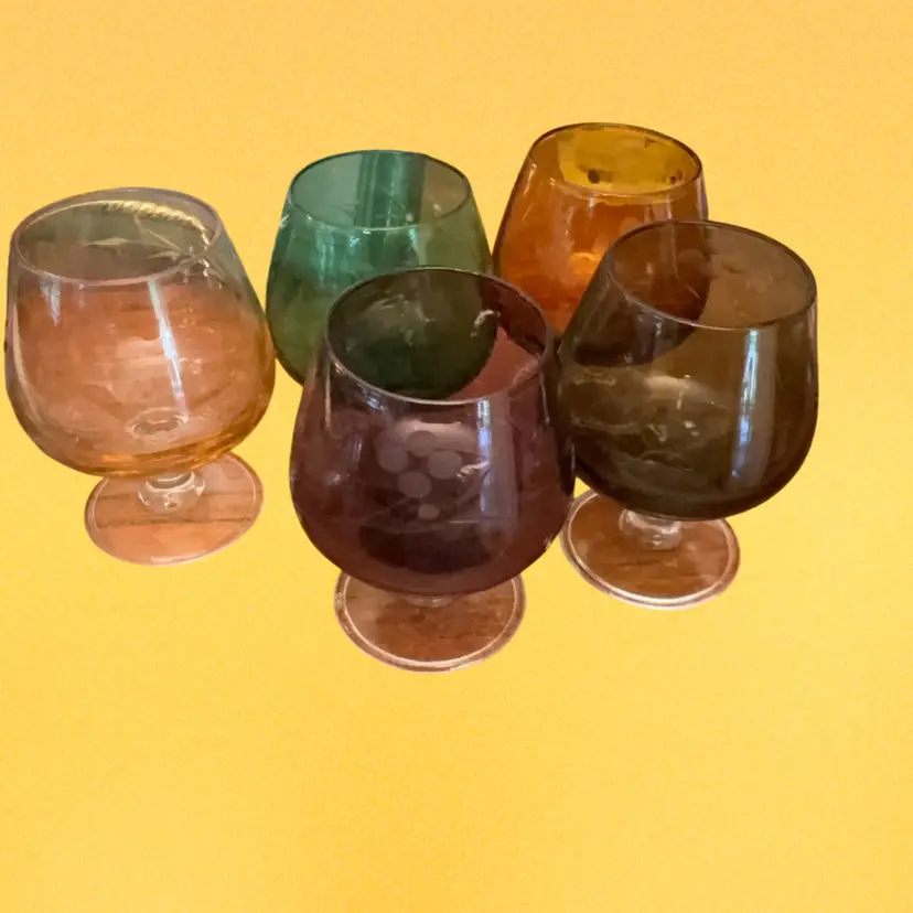 5 Colors Mini Snifters 3” Tall Etched