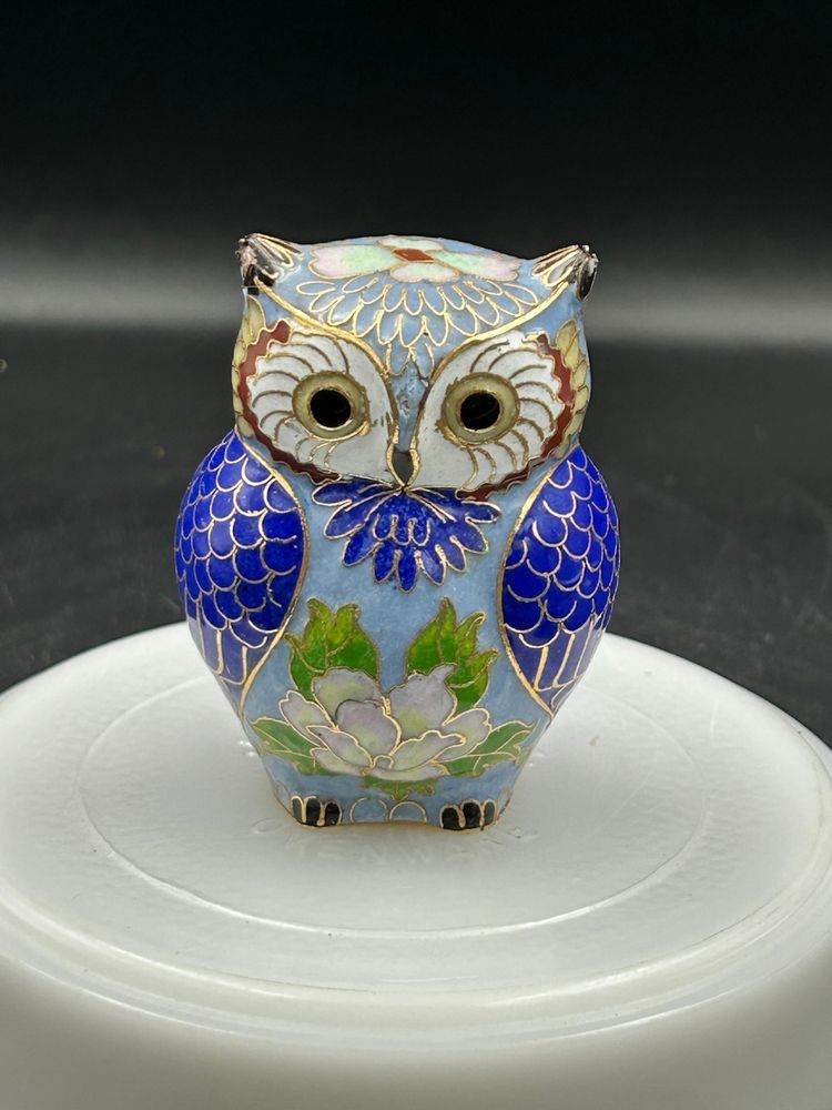 Vintage Cloisonné Enamel Figurine, Blues And Greens Read More