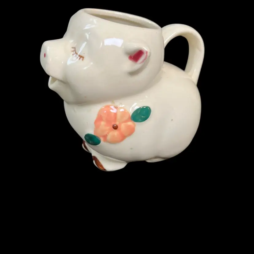 Shawnee-"Smiley"-Vintage Glazed Ceramic Pig w/ Personality Pitcher