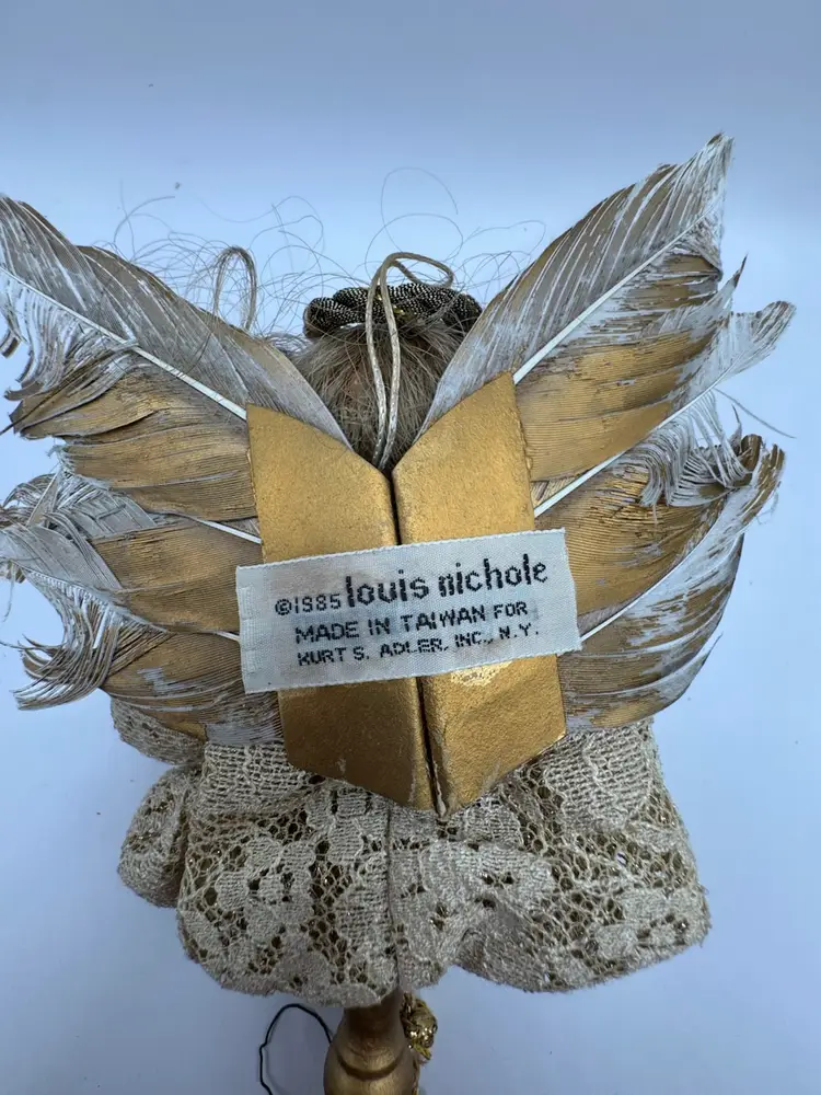 12 Vintage Kurt Adler Angel Porcelain Ornament On Stick, Approx 10 In