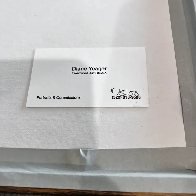 001 Vintage Diane Yeager Hand Drawn Original 132 Out Of 250 Signed Picture Approximately 11 X 14