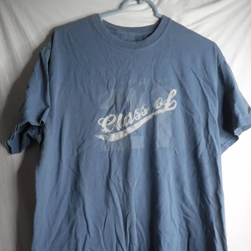 Unisex Blue Grey Tshirt class of 21 crew neck short sleeve T shirt Jostens' Sz L