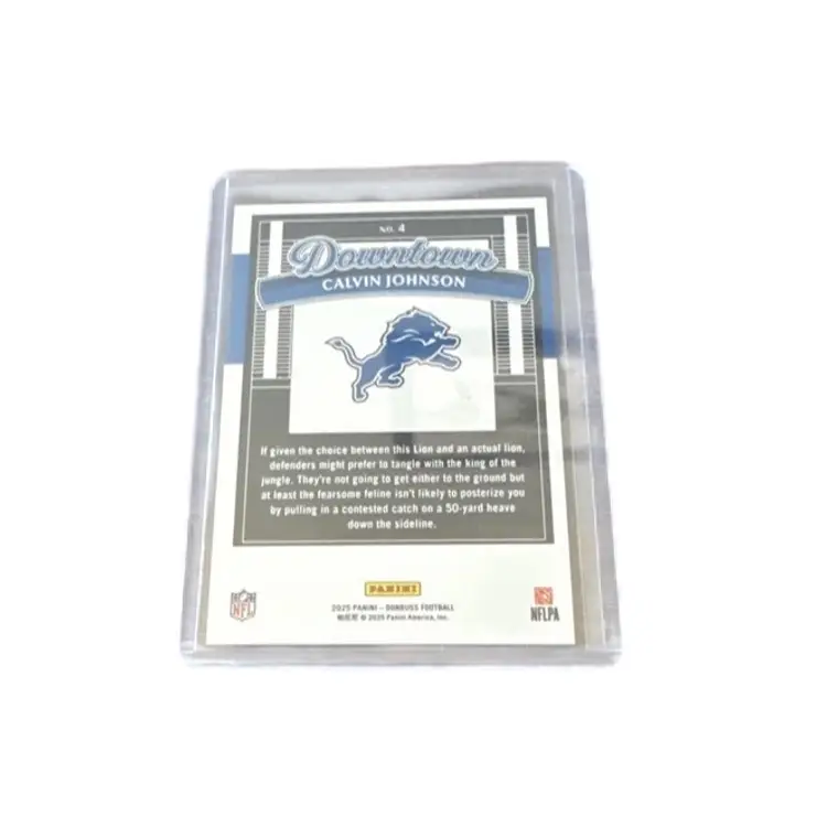 2025 Panini Donruss Calvin Johnson Downtown Insert Card! Detroit Lions