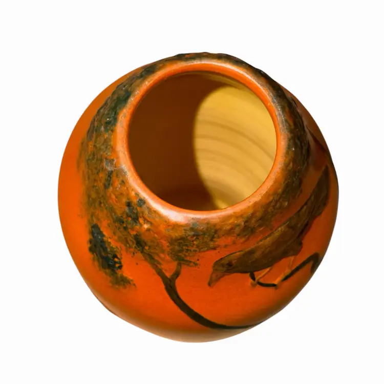 1920’s P. Ipsens Enke Danish Art Nouveau Aesop’s Fables Fox & Crow Vase 7”